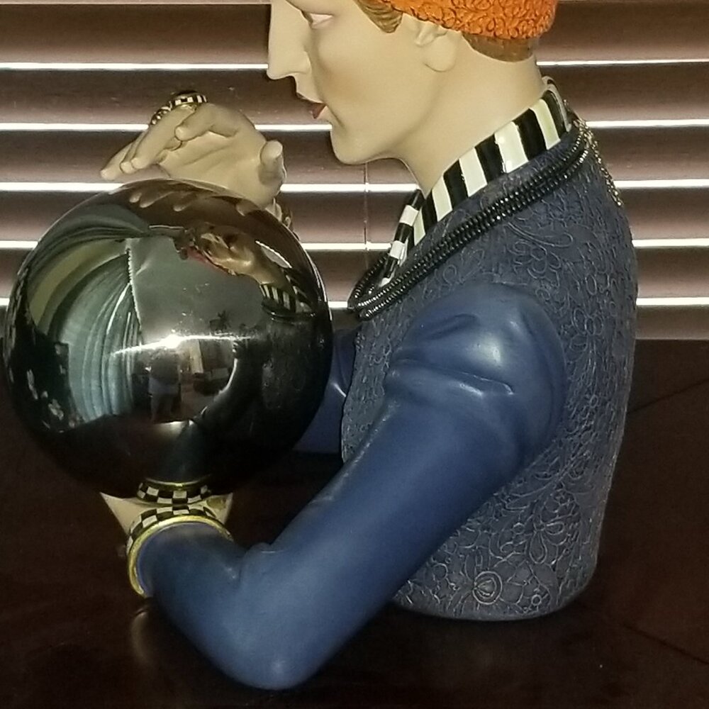 RARE MACKENZIE CHILDS FORTUNE TELLER HALLOWEEN FALL COURTLY CHECK DISPLAY DECOR - Picture 12 of 16